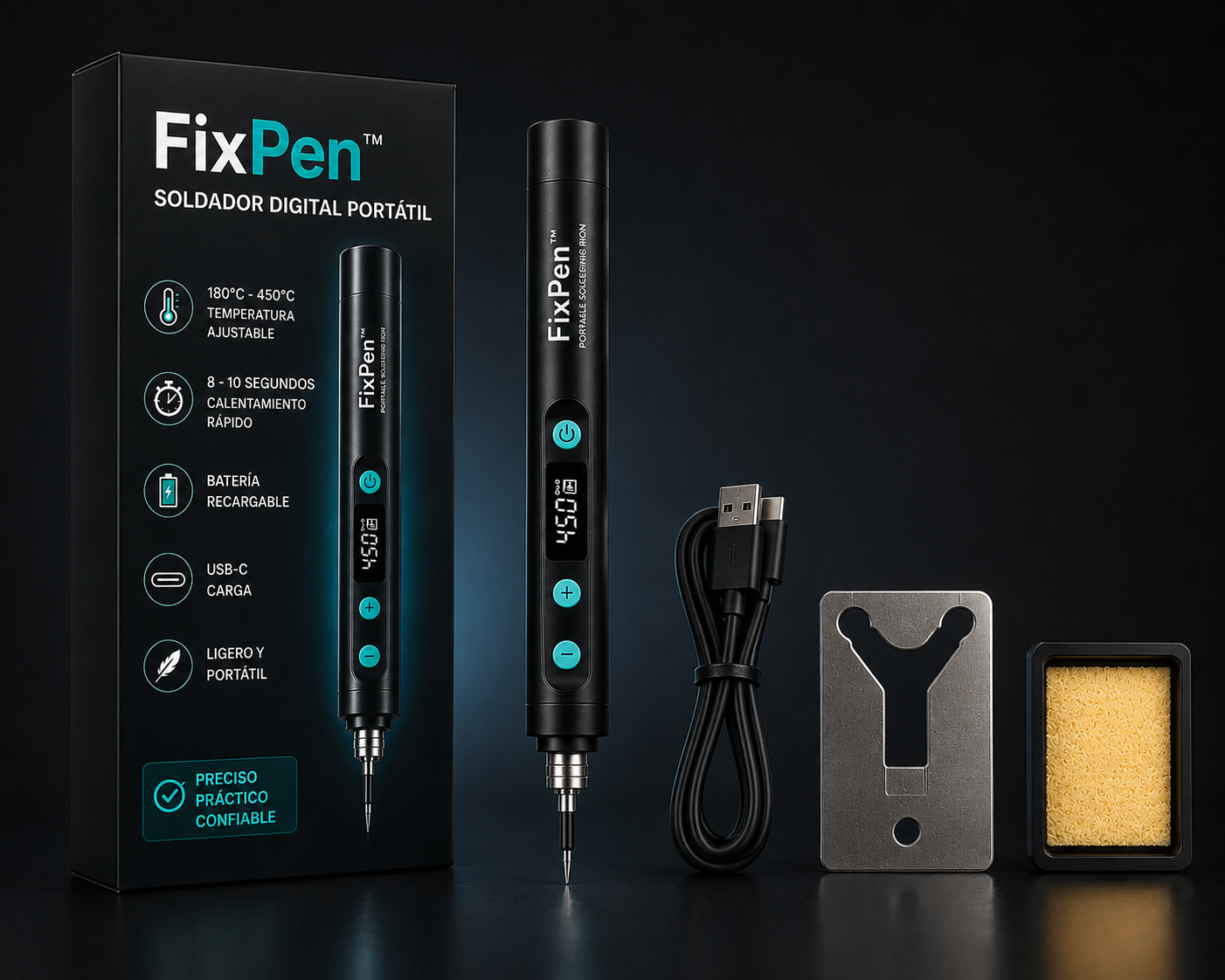 FixPen™ Soldador Digital Portátil Recargable USB-C