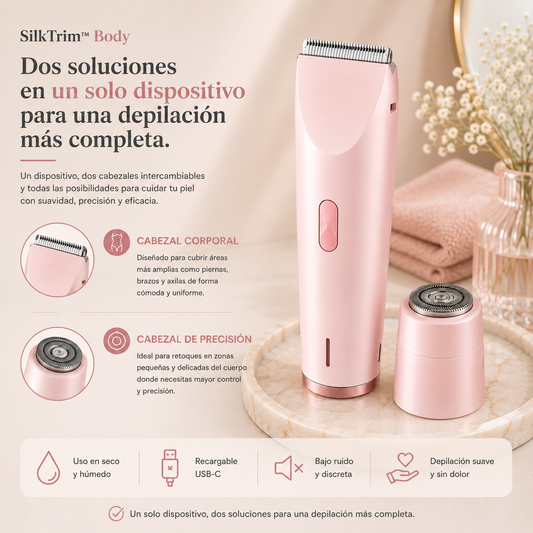Depiladora SilklSkin™  2 en 1 | Acabado Suave y Uniforme
