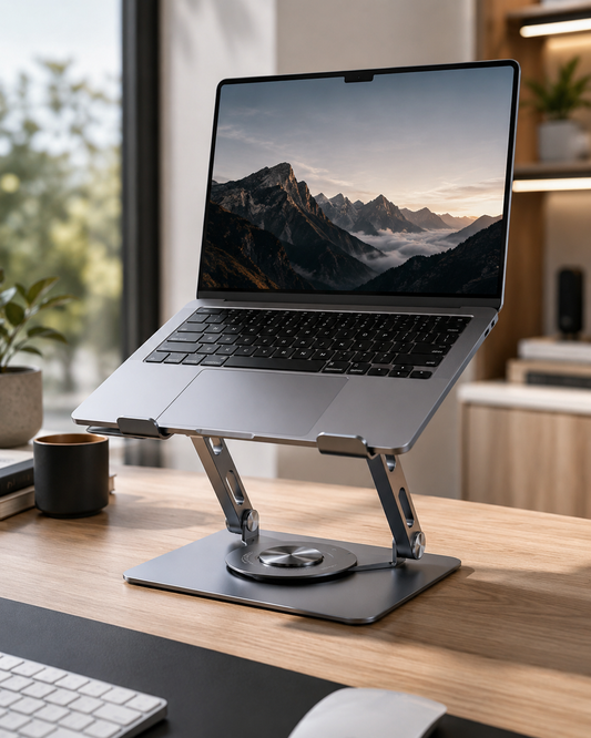 Soporte Giratorio 360° Premium para Laptop y Tablet