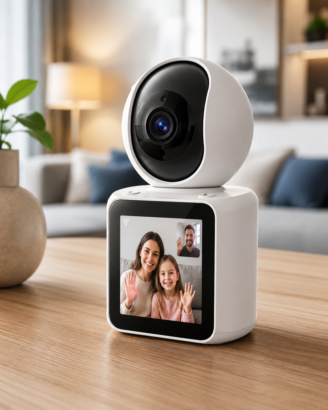 Cámara Inteligente WiFi con Pantalla y Videollamada HD 1080P