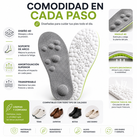 Plantillas Ortopédicas 4D de Alta Comodidad