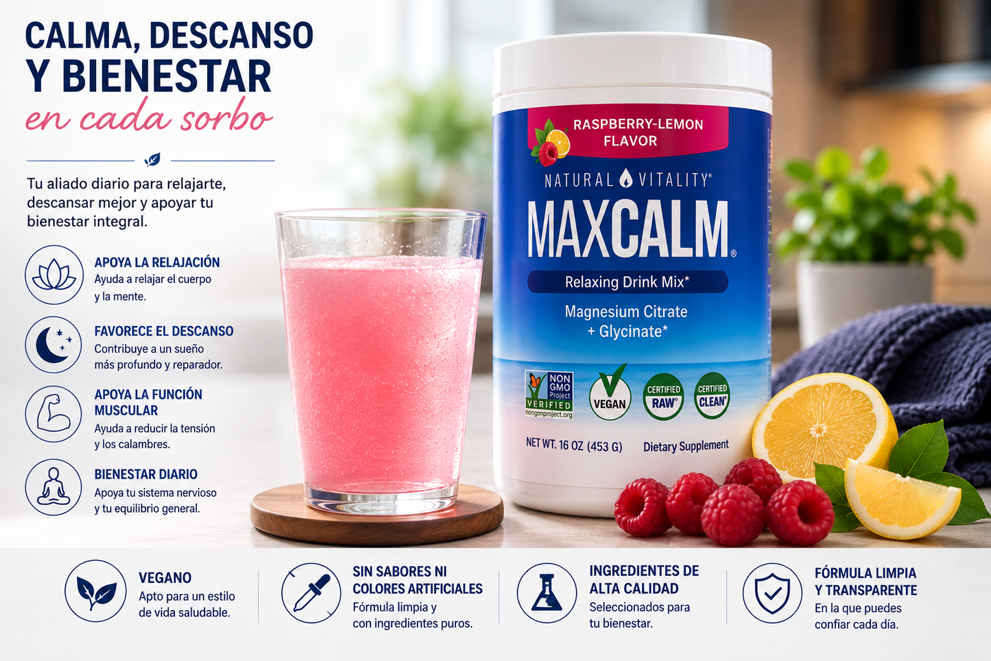 MAXCALM™ | Fórmula Avanzada para el Estrés, la Calma y el Descanso Profundo