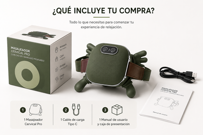 Masajeador Cervical Pro con Calor y Amasado Profundo