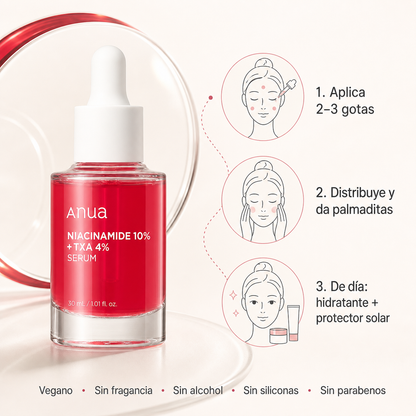 Guía de uso del sérum ANUA y protector solar durante el día