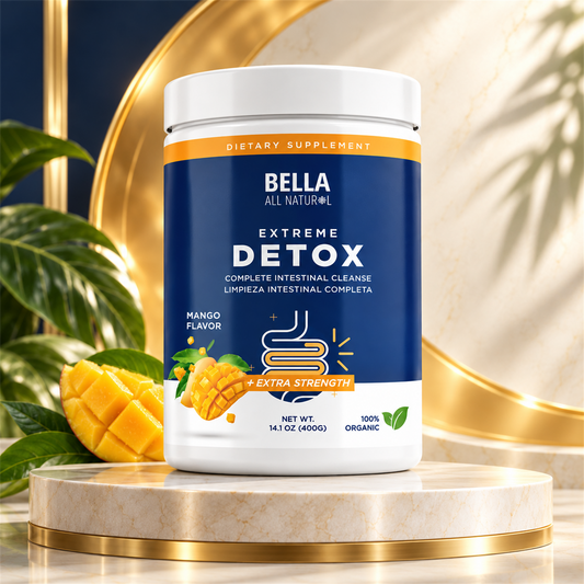 Tarro Bella Extreme Detox de 400 gramos en pedestal