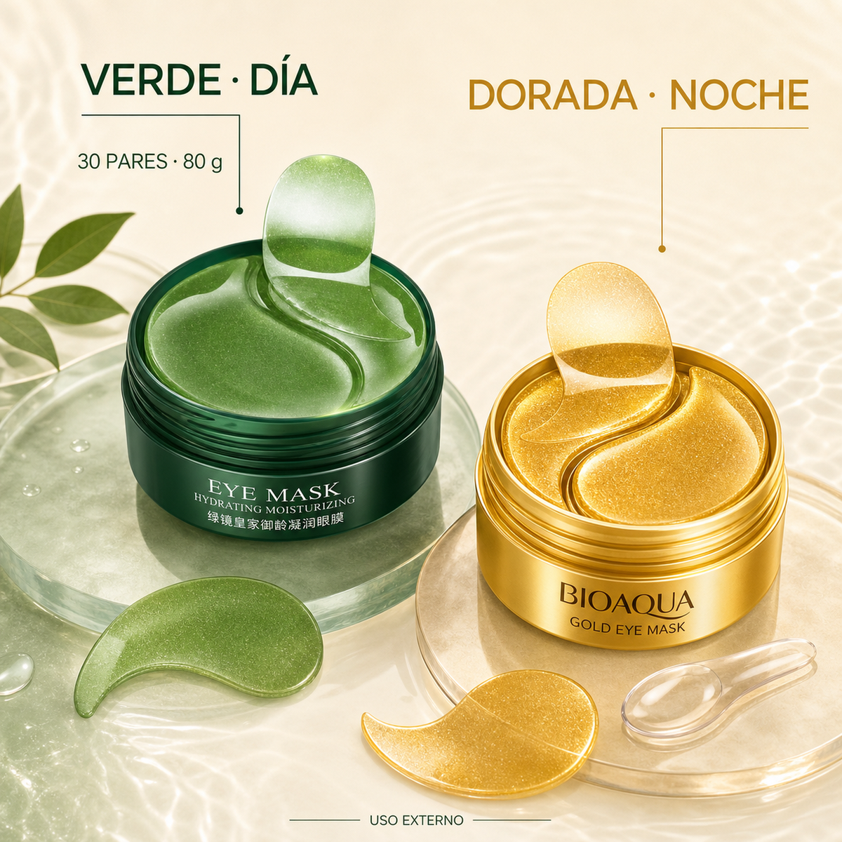 Guía visual de parches BIOAQUA para día y noche