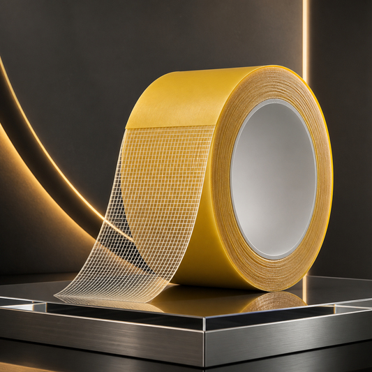 Rollo de cinta adhesiva reforzada sobre pedestal premium