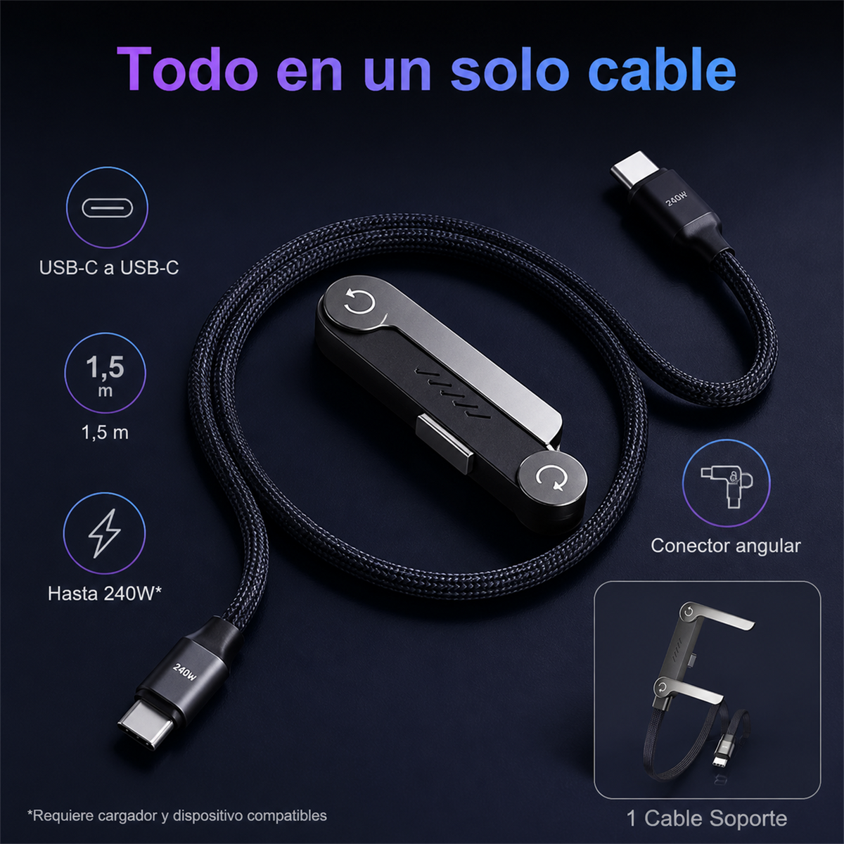 Especificaciones y contenido del cable FlexCharge