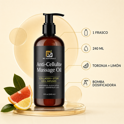 Presentación del aceite M3 Naturals con bomba dosificadora