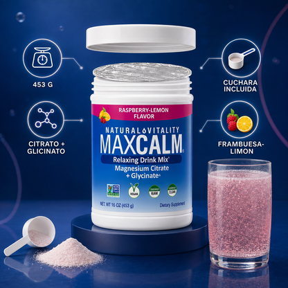 Contenido y características del envase MAXCALM de 453 gramos