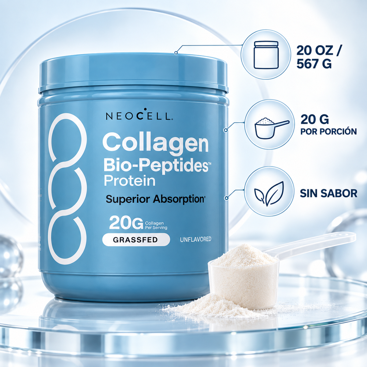 Contenido y especificaciones de NeoCell Collagen Bio-Peptides